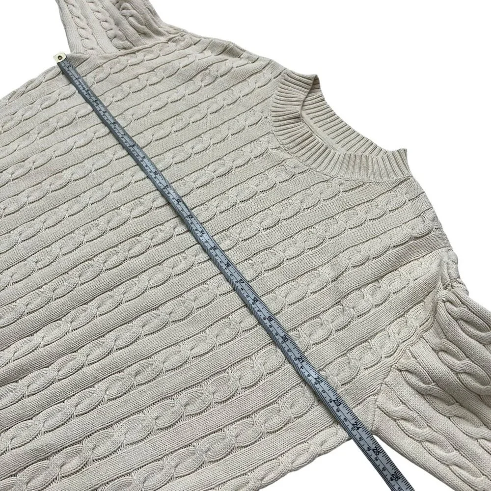 Gap Teen Cable Knit Oversized Fisherman Sweater‎ Cream 18 / 20 XL Organic Cotton